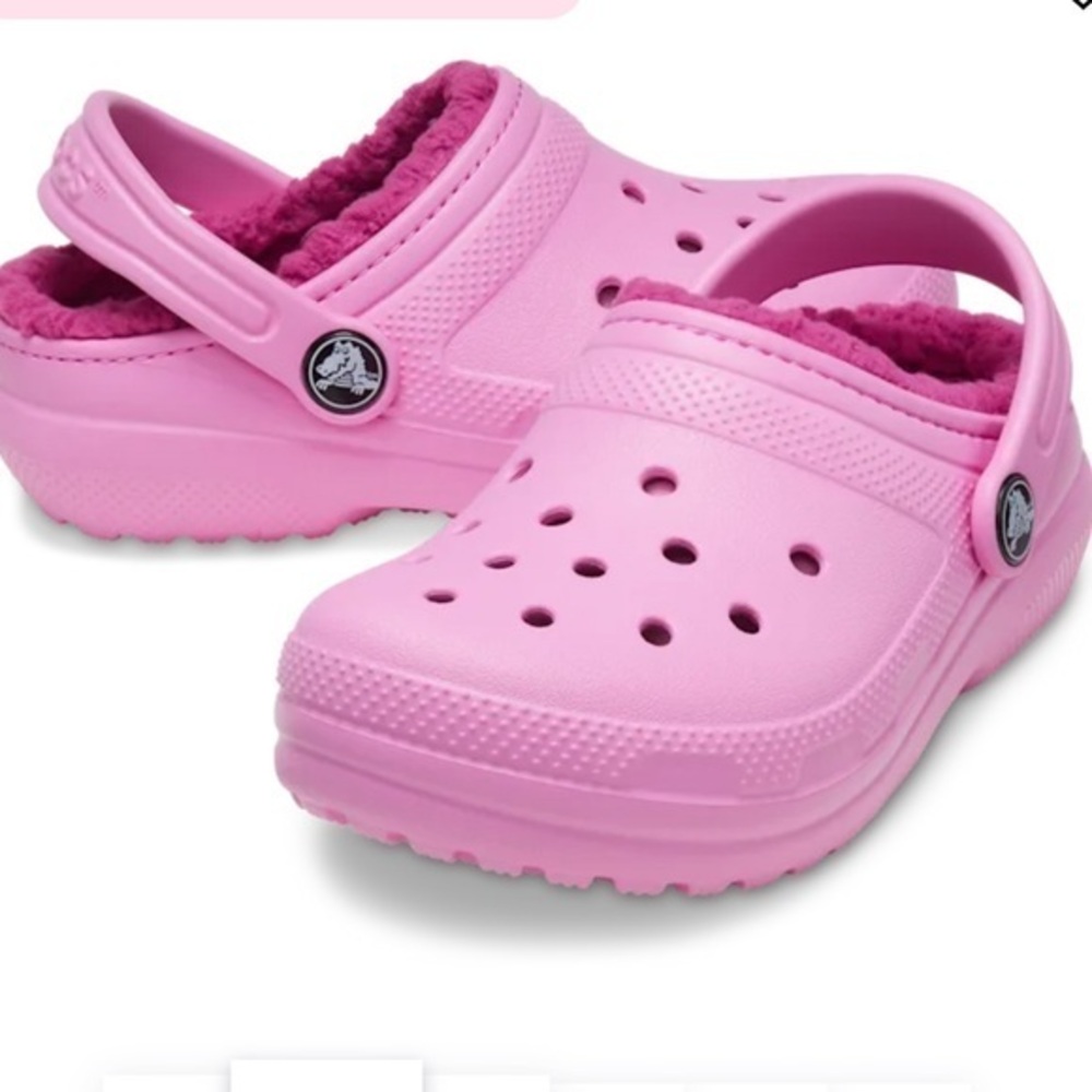 Kids Crocs size 8 - pink with charms